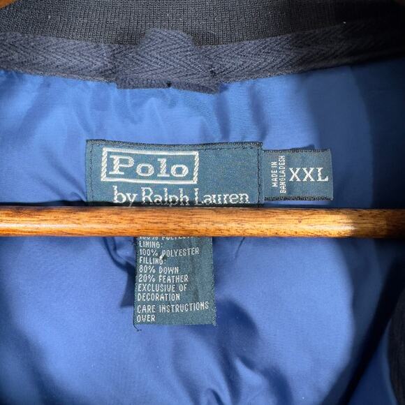 VTG Polo Ralph Lauren Puffer Vest Mens 2XL XXL Navy Blue Down - Picture 4 of 9